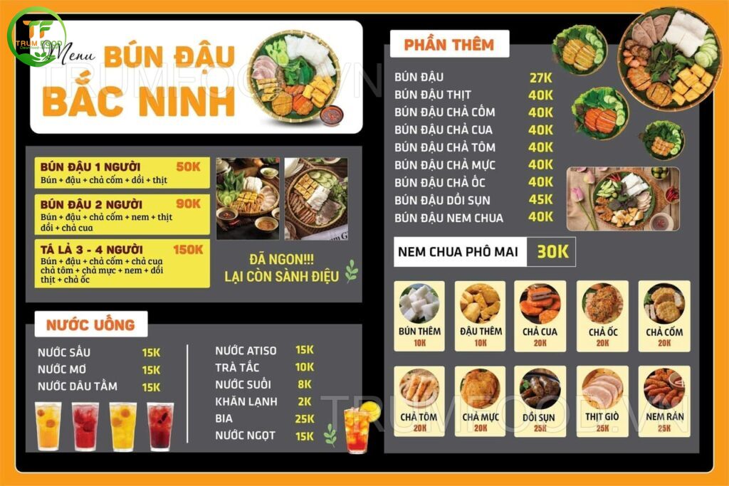 menu bún đậu