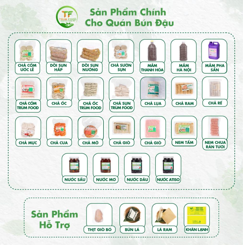 Nguyên liệu bún đậu mắm tôm