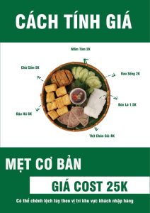 giá cost mẹt bún đậu